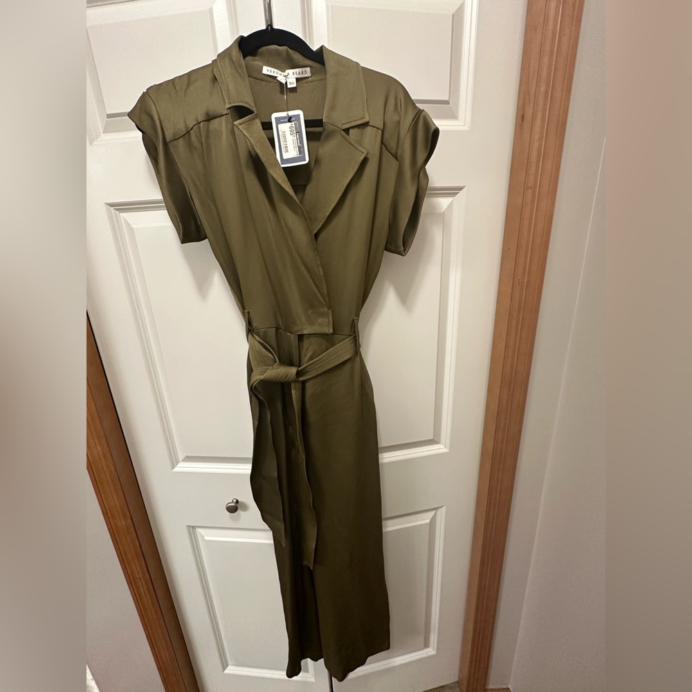 Green Veronica Beard Jumpsuit. Size 4. New with boutique tags.